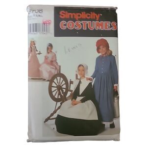 Vintage Simplicity 9708 Women's‎ Costume Pilgrim Puritan Amish Size S,M,L Uncut